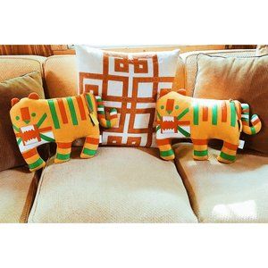 SET OF 2 NWT Christian Robinson x Target Tiger Pillows Maximalist OEKO TEX